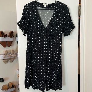 Abound Black and White Polka Dot Mini Dress